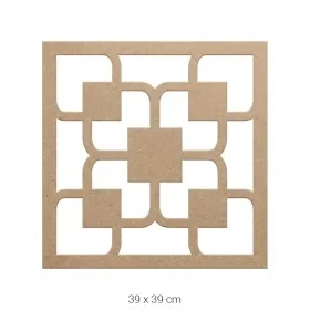 DS002 İç İçe Kareli Dekoratif Duvar Süsü Ham Ahşap Boyanabilir Obje